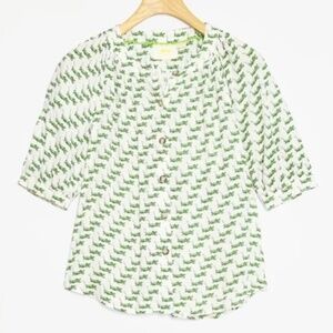 Anthropologie Maeve Grasshopper Buttondown Blouse